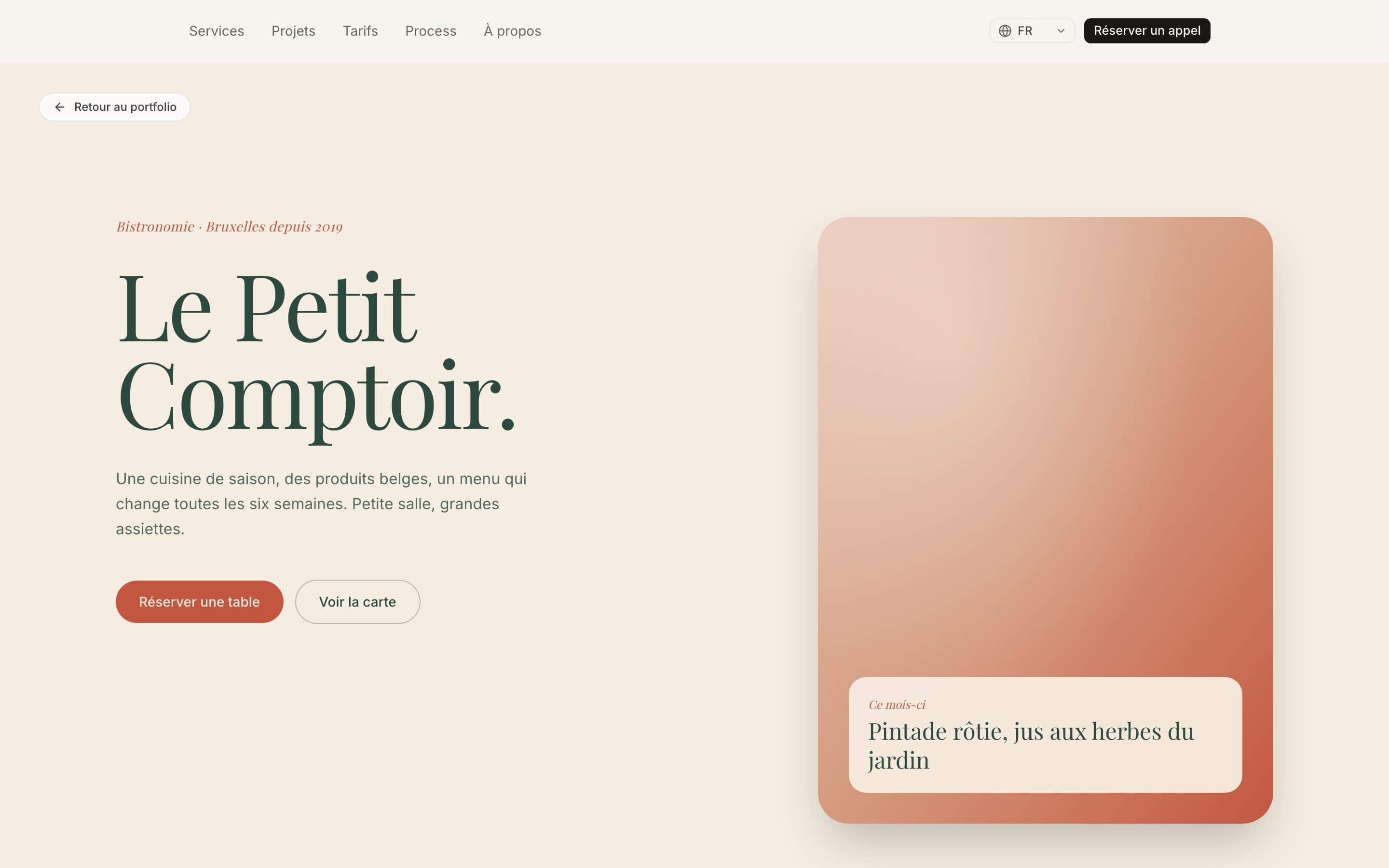 Aperçu du site Le Petit Comptoir