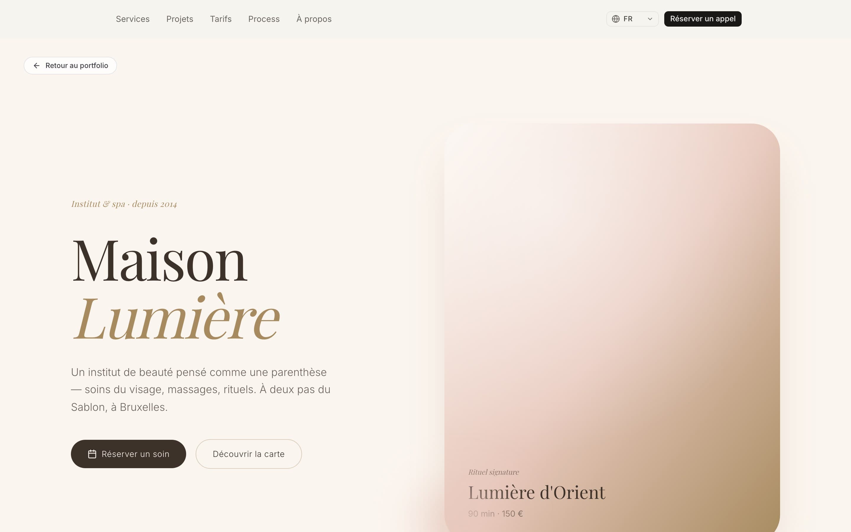 Aperçu du site Maison Lumière