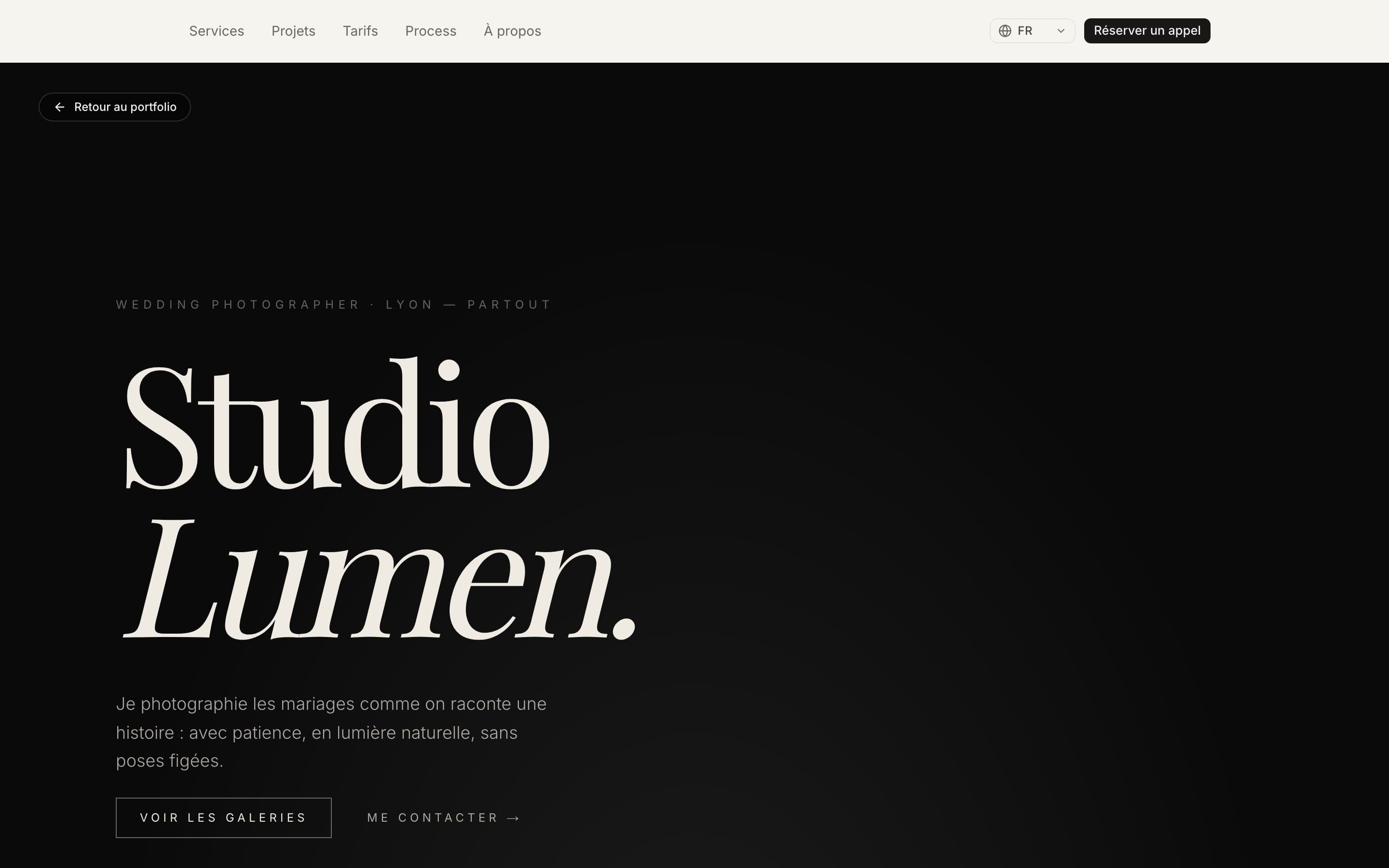 Aperçu du site Studio Lumen